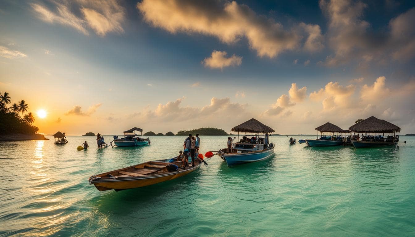 Kepulauan Seribu, Jakarta: Pantai Pulau Macan dengan air laut yang jernih dan pohon-pohon